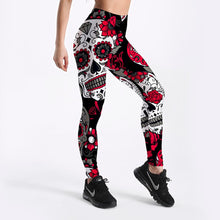 Load image into Gallery viewer, Cool Skull White Leggings
